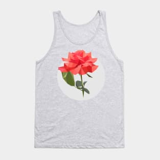 Pink Rose Polygonal Floral Print Tank Top